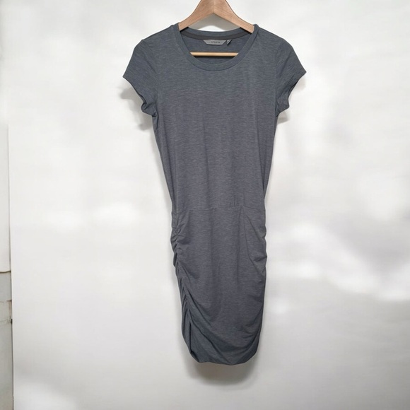 Athleta topanga Casual Gray Ruched Dress mini athleisure sporty XS - Picture 1 of 5